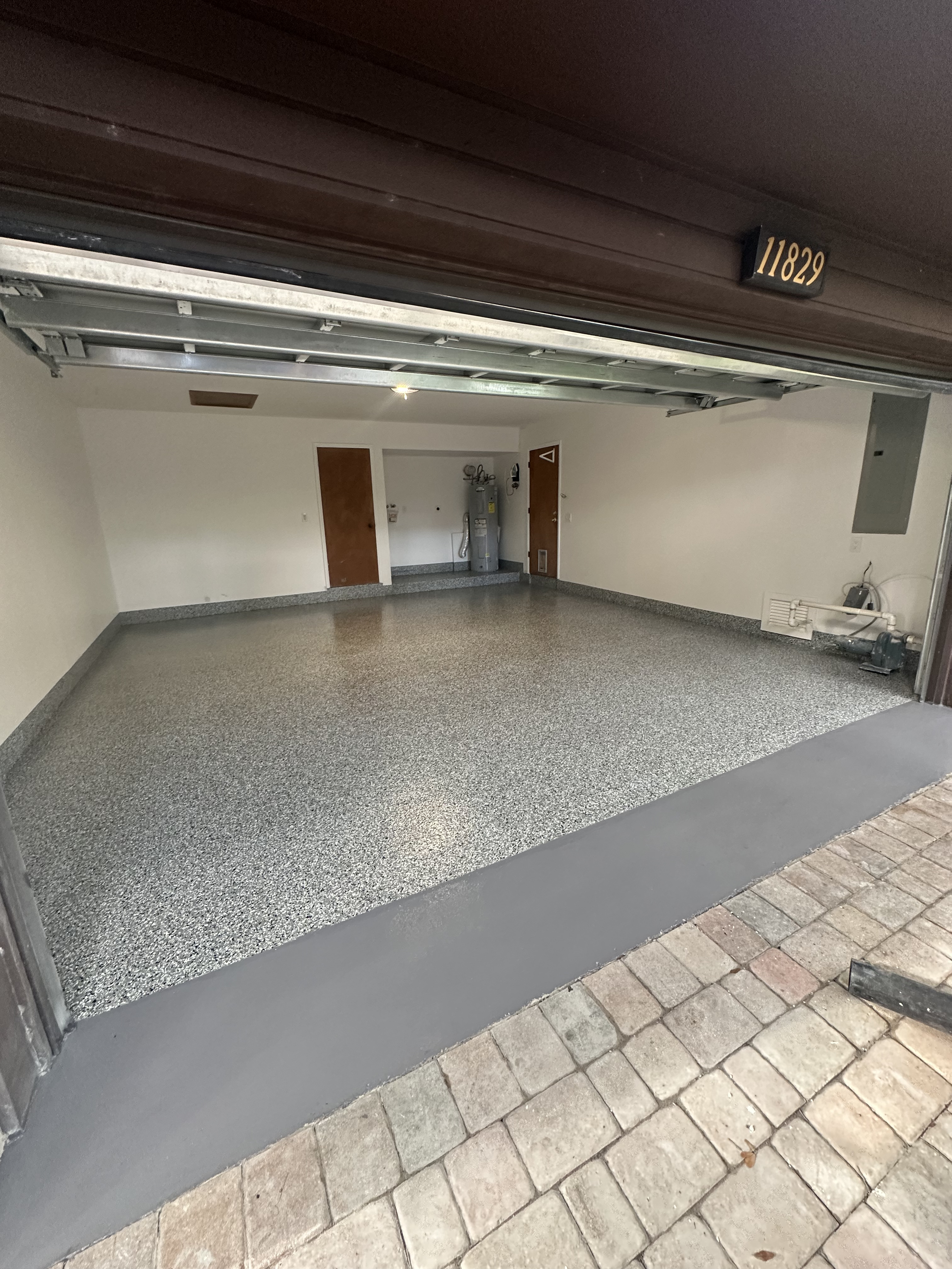 Red flake — two-car garage install