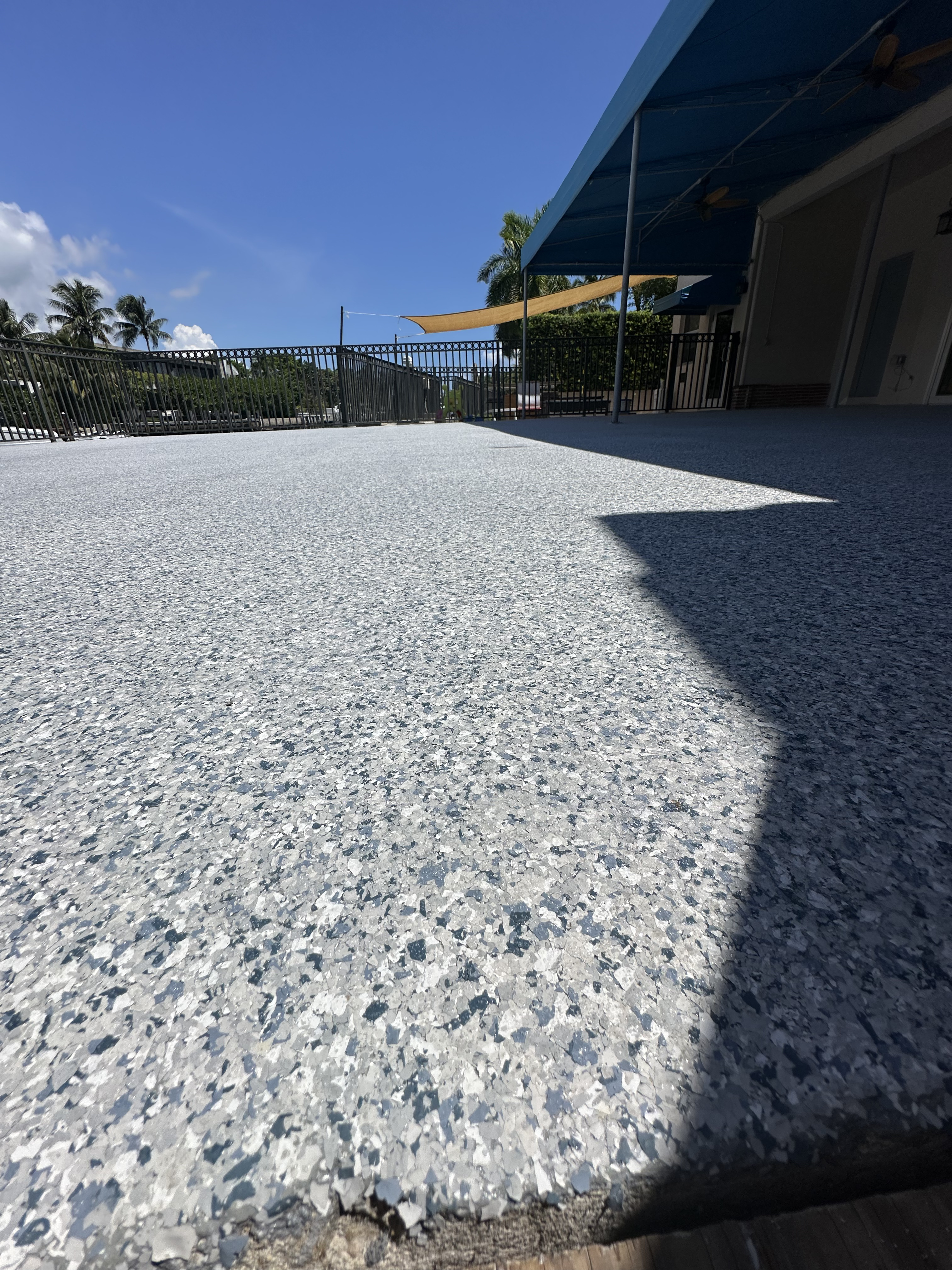 Blue flake — residential garage floor